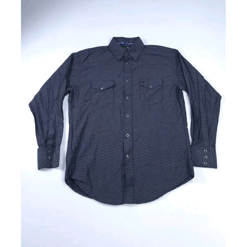 Wrangler Shirt Mens L George Strait Troubadour Collection Geometric‎ Pearl Snap